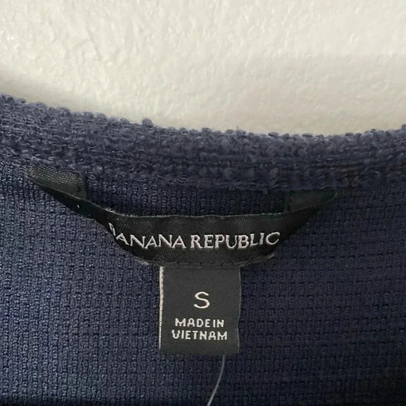 NWT Banana Republic navy classic knit tank top with lace & fringe Small - Picture 6 of 7